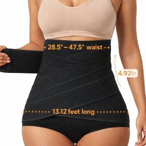 High-Waist Black Waist Trainer Wrap - Women Intimates & Sleepwear